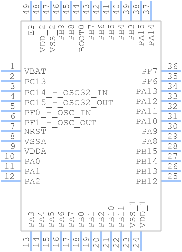 STM32F051C4U6 - STMicroelectronics - PCB symbol