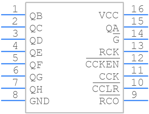SN74LS590DRG4 - Texas Instruments - PCB symbol