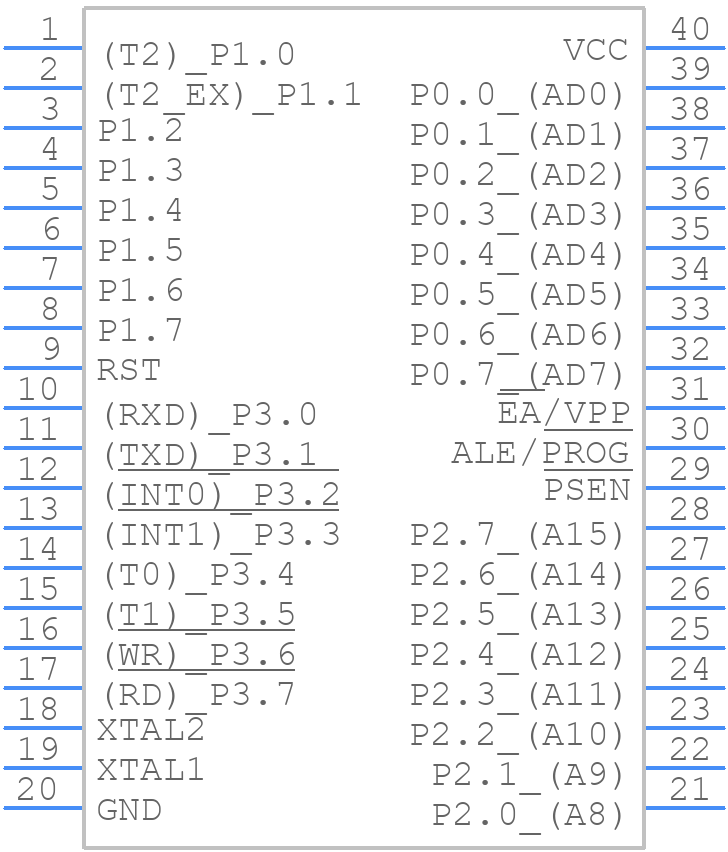 AT89C52-20PI - Microchip - PCB symbol