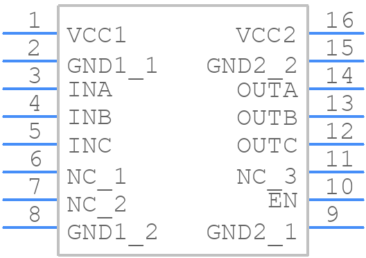 ISO7330CDWR - Texas Instruments - PCB symbol