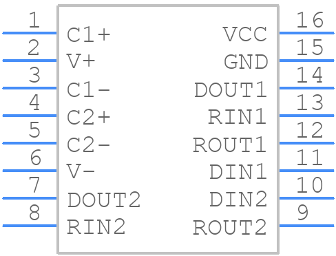 SN65C3232DWG4 - Texas Instruments - PCB symbol