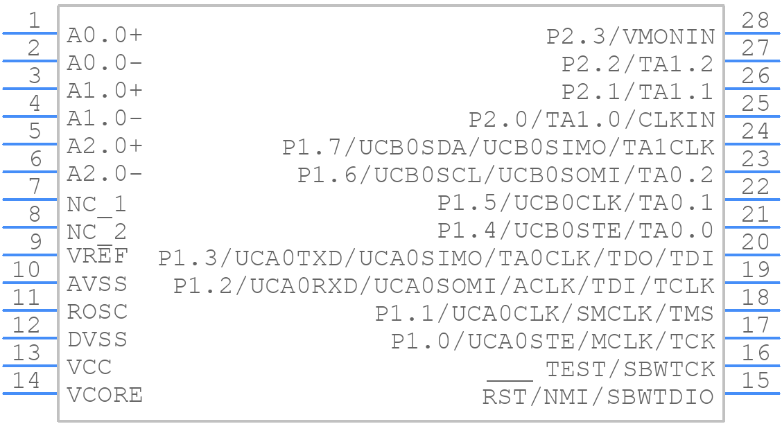 MSP430I2030TPW - Texas Instruments - PCB symbol