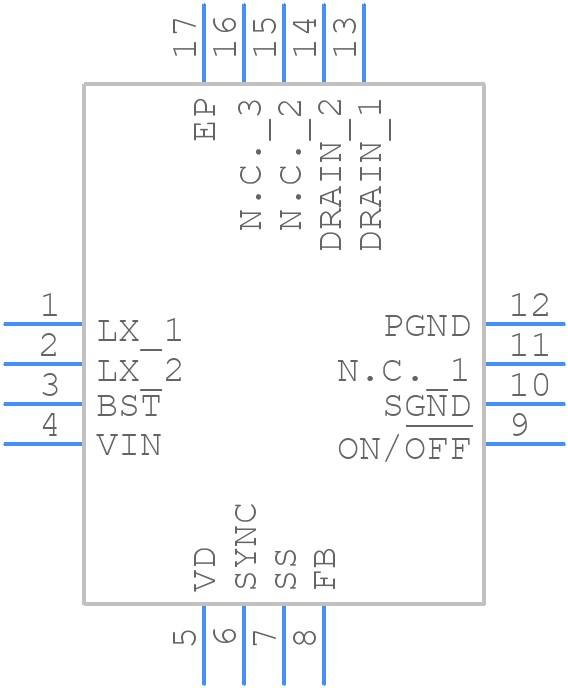 MAX5090AATE+ - Analog Devices - PCB symbol
