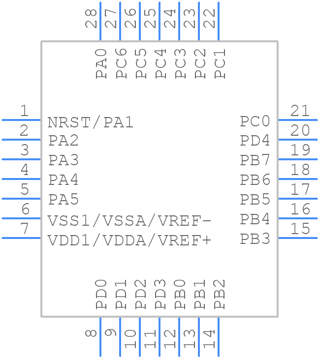 STM8L151G2U6 - STMicroelectronics - PCB symbol