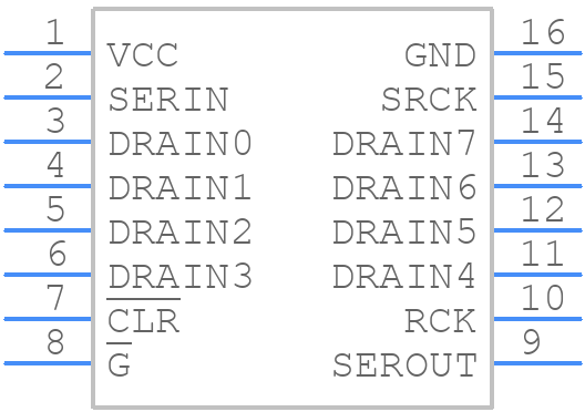 TPIC6C595PWG4 - Texas Instruments - PCB symbol