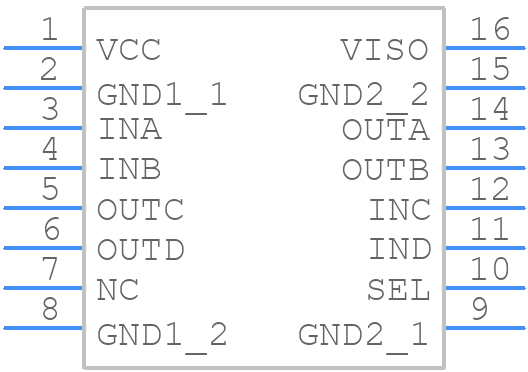 ISOW7842DWE - Texas Instruments - PCB symbol