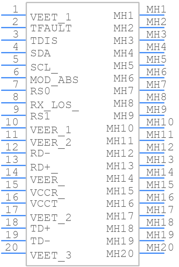 FTLX1672D3BTL - Finisar - PCB symbol