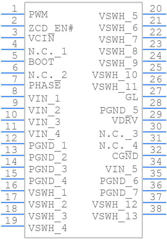 SIC634CD-T1-GE3 - Vishay - PCB symbol