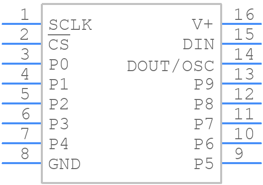 MAX6967AEE+ - Analog Devices - PCB symbol