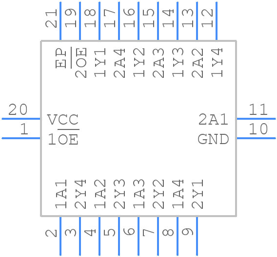74LVC244AQ20-13 - Diodes Incorporated - PCB symbol