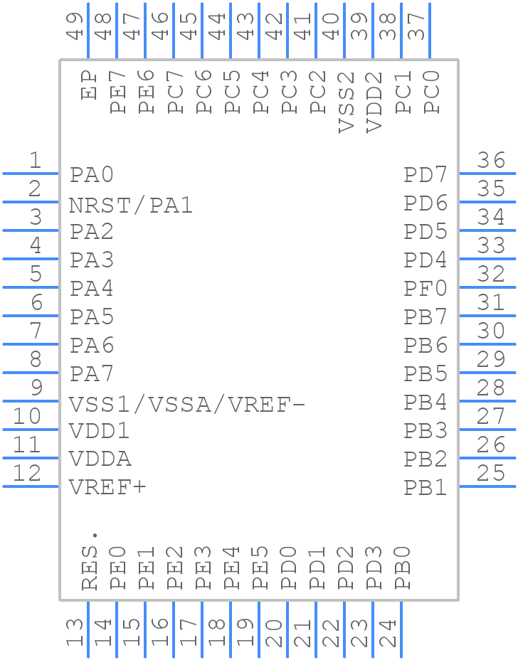 STM8L151C6U6 - STMicroelectronics - PCB symbol