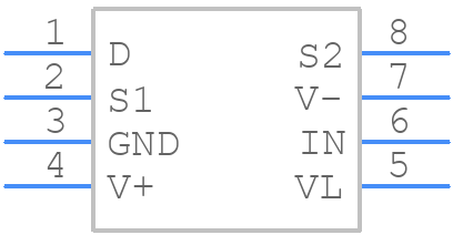 DG419DJ+ - Analog Devices - PCB symbol