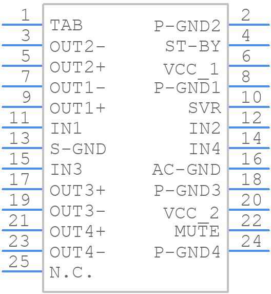 TDA7384A - STMicroelectronics - PCB symbol