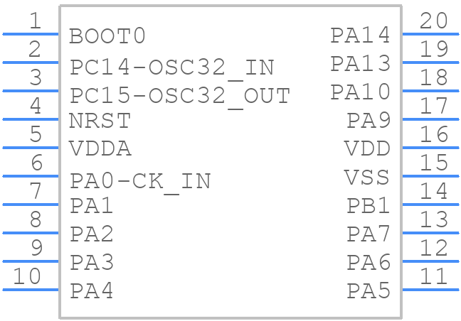 STM32L031F6P6TR - STMicroelectronics - PCB symbol