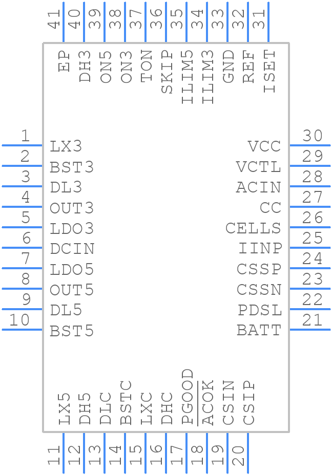 MAX17085BETL+T - Analog Devices - PCB symbol