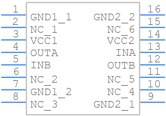 ISO7721QDWRQ1 - Texas Instruments - PCB symbol