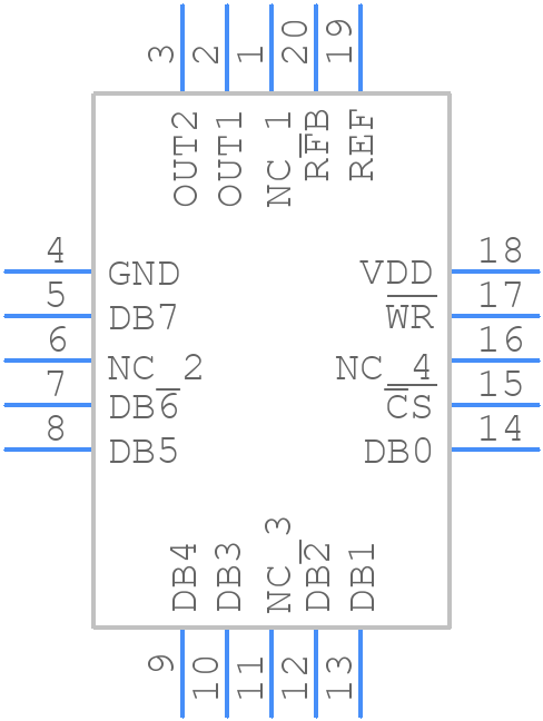 TLC7524IFNG3 - Texas Instruments - PCB symbol