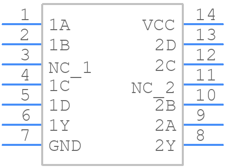 SN74LS20NSRG4 - Texas Instruments - PCB symbol