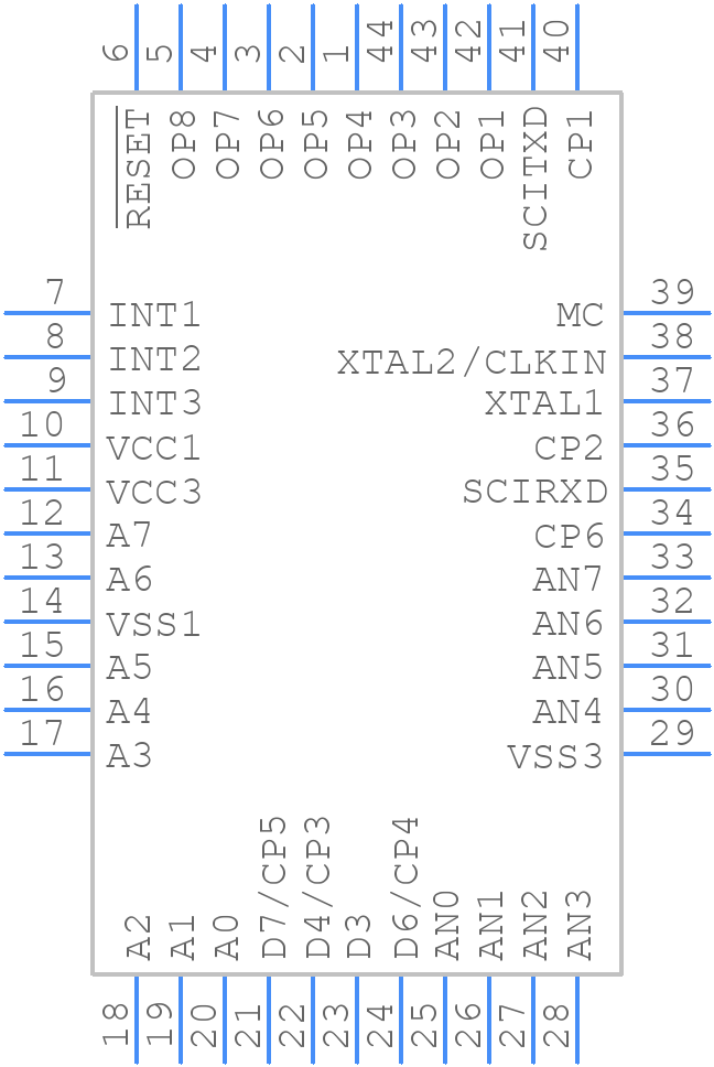 TMS370C732AFNT - Texas Instruments - PCB symbol
