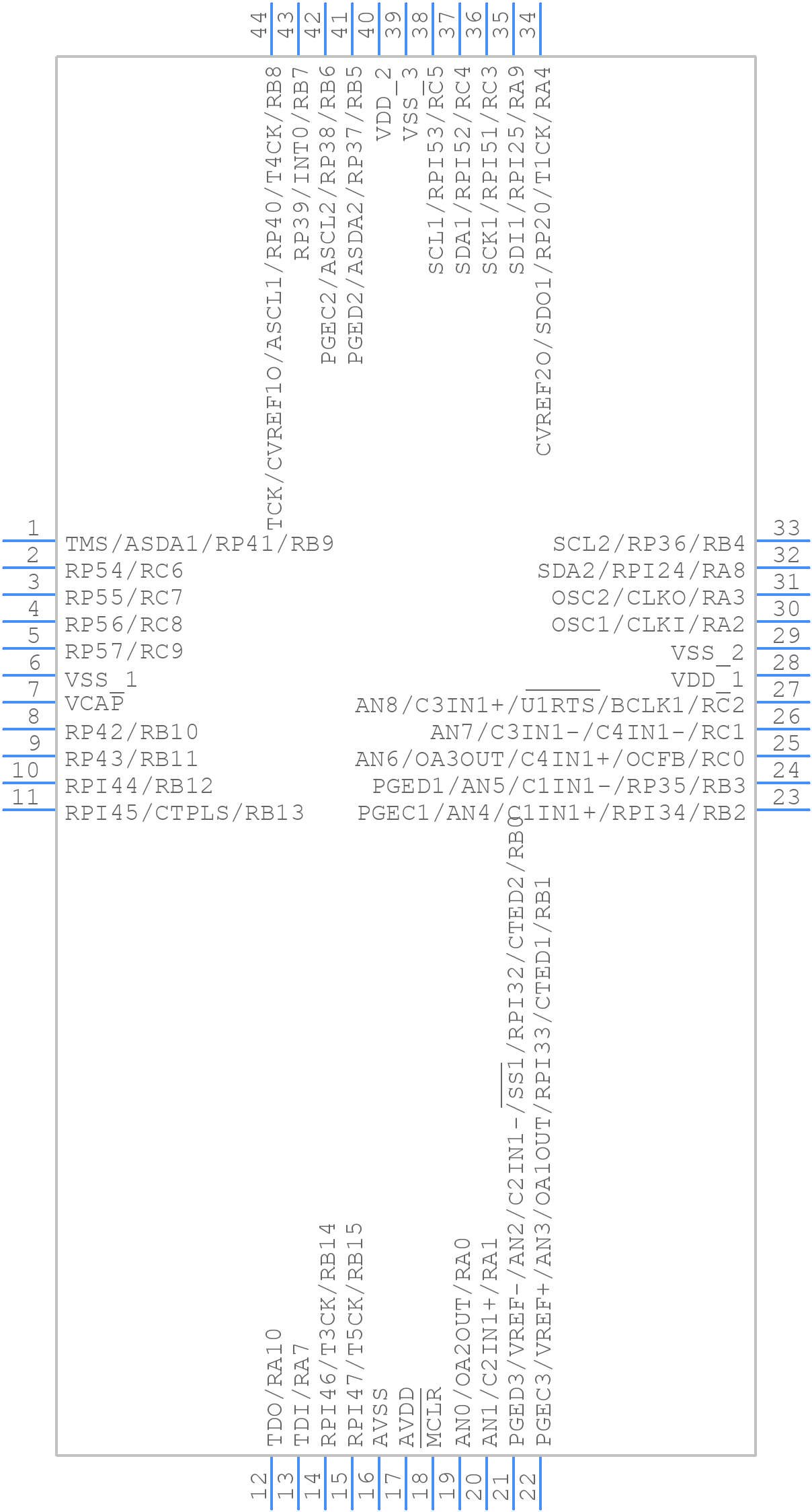 PIC24EP32GP204-I/PT - Microchip - PCB symbol