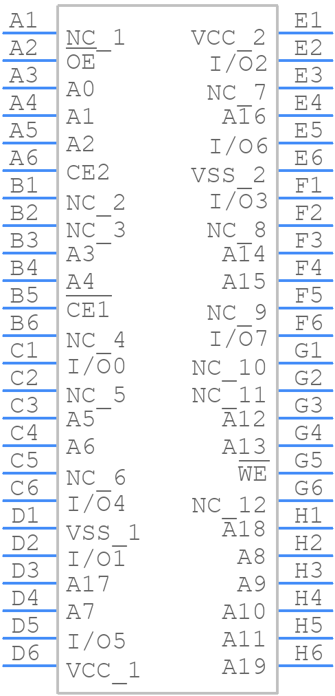 CY62158EV30LL-45BVXI - Infineon - PCB symbol