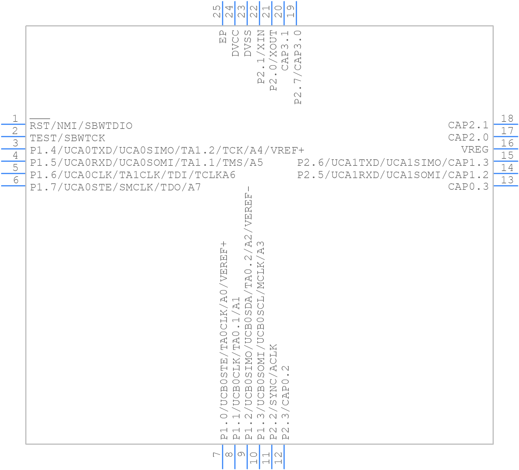 MSP430FR2532IRGER - Texas Instruments - PCB symbol