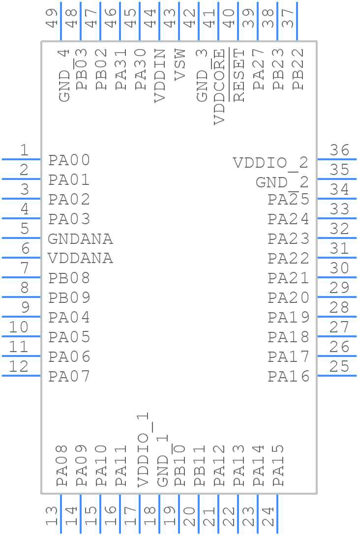 ATSAML21G16B-MNT - Microchip - PCB symbol