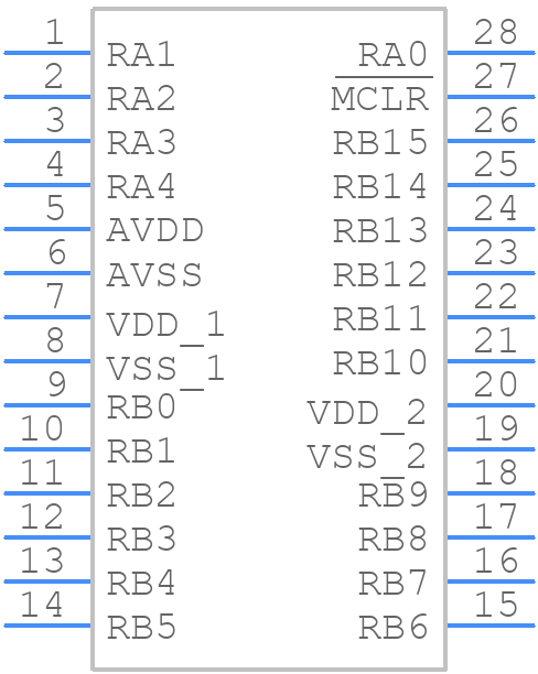 dsPIC33CK32MP102-I/SS - Microchip - PCB symbol