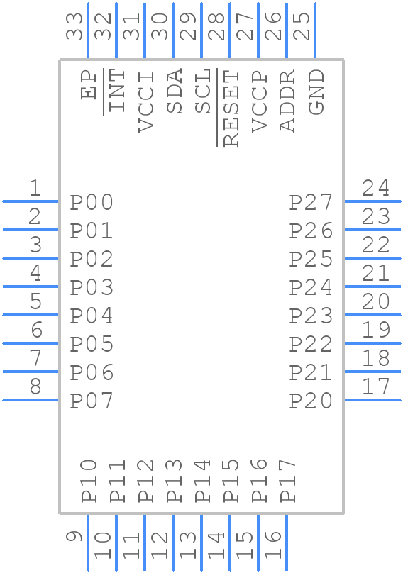 TCA6424RGJR - Texas Instruments - PCB symbol