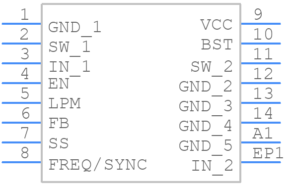 MP2229GQ-P - Monolithic Power Systems (MPS) - PCB symbol