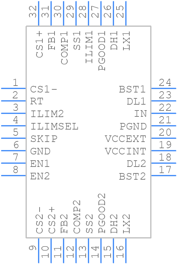 MAX17559ACJ+ - Analog Devices - PCB symbol