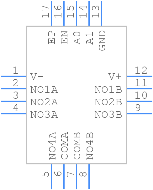 MAX339ETE+ - Analog Devices - PCB symbol