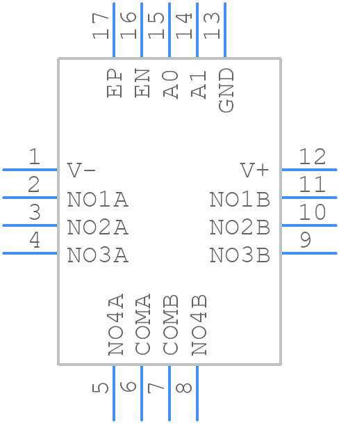 MAX339ETE+T - Analog Devices - PCB symbol