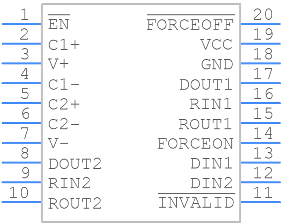 MAX3223CPWE4 - Texas Instruments - PCB symbol