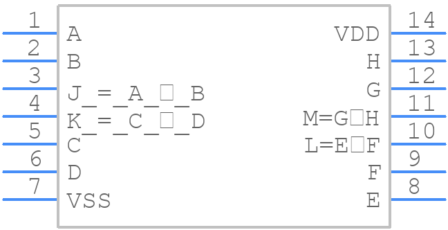 CD4070BPW - Texas Instruments - PCB symbol
