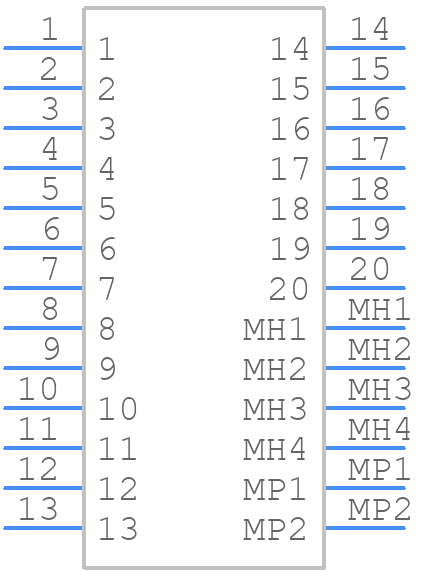 FX23L-20P-0.5SV8 - Hirose - PCB symbol