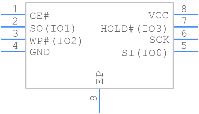 IS25LQ040B-JKLE - Integrated Silicon Solution Inc. - PCB symbol