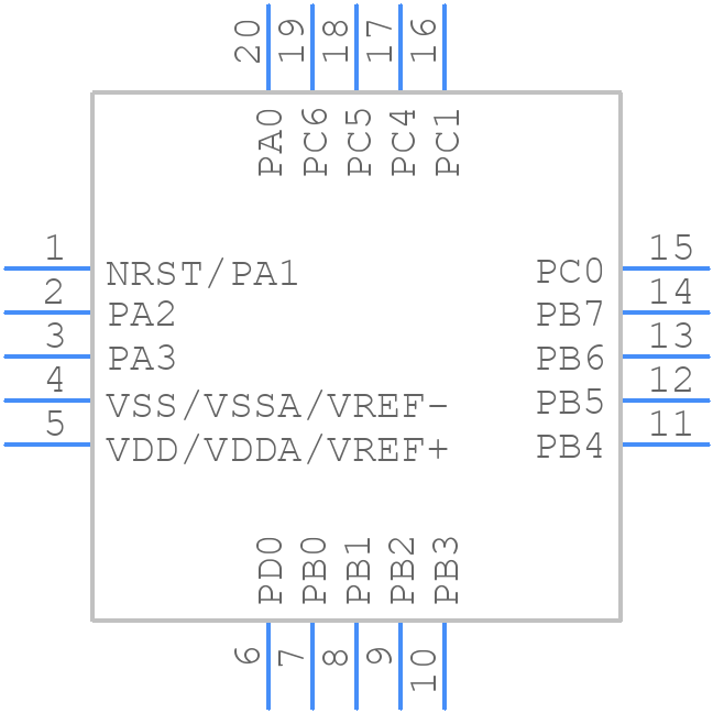 STM8L151F2U6TR - STMicroelectronics - PCB symbol