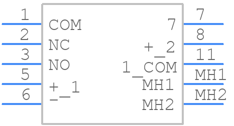 5501MBLKREDGRN - E-Switch - PCB symbol