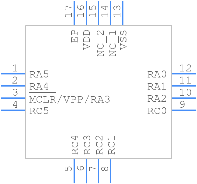 PIC16F1768-I/ML - Microchip - PCB symbol