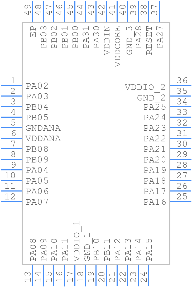 ATSAMD21G15B-MU - Microchip - PCB symbol