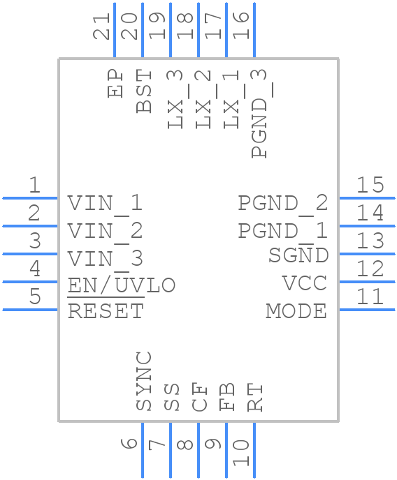 MAX17543ATP+T - Analog Devices - PCB symbol