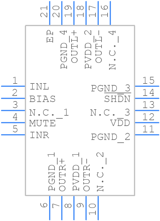 MAX9710ETP+T - Analog Devices - PCB symbol