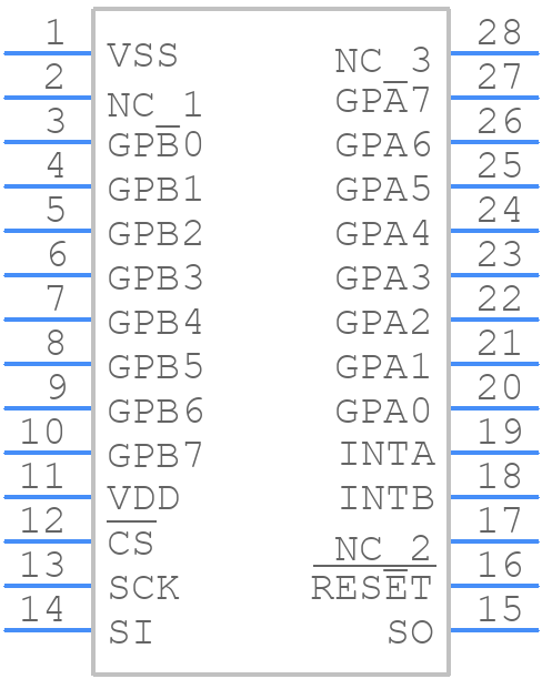 MCP23S18T-E/SO - Microchip - PCB symbol