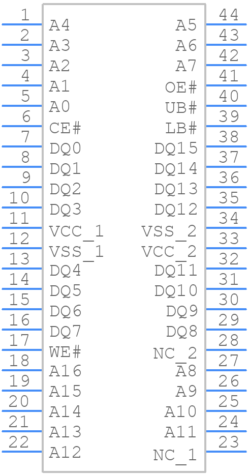 AS6C2016-55ZIN - Alliance Memory - PCB symbol