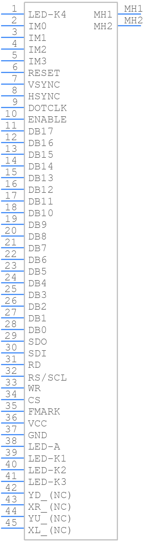 DT022CTFT - Displaytech - PCB symbol