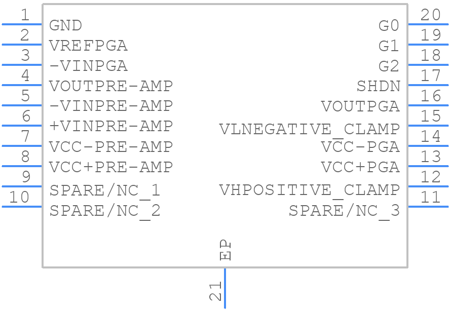 THS7001IPWPR - Texas Instruments - PCB symbol