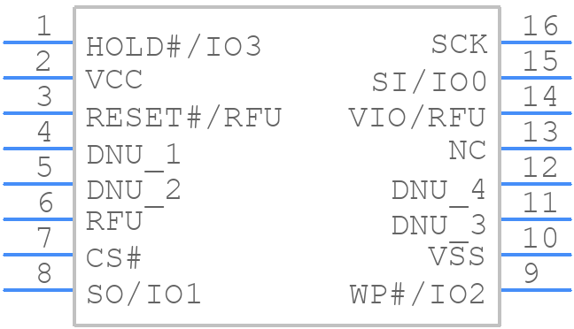 S25FL128SAGMFA000 - Infineon - PCB symbol