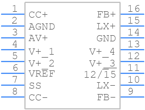 MAX743CWE+T - Analog Devices - PCB symbol