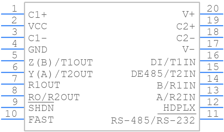 MAX3160CAP+ - Analog Devices - PCB symbol